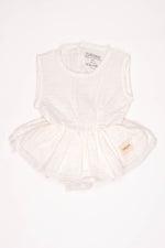 Totzee; Müslin Alttan Çıtçıtlı Fırfırlı Elbise Ekru; Muslin Ruffle Baby Girl Romper Dress Ecru