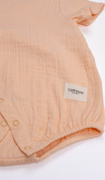 Totzee; Müslin Kısa Kimono Tulum Somon; Muslin Short Kimono Romper Salmon