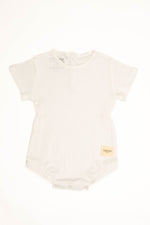 Totzee; Fitilli Belden Büzgülü Tulum Ekru; Ribbed Gathered Waist Baby Romper Ecru