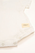 Totzee; Fitilli Belden Büzgülü Tulum Ekru; Ribbed Gathered Waist Baby Romper Ecru