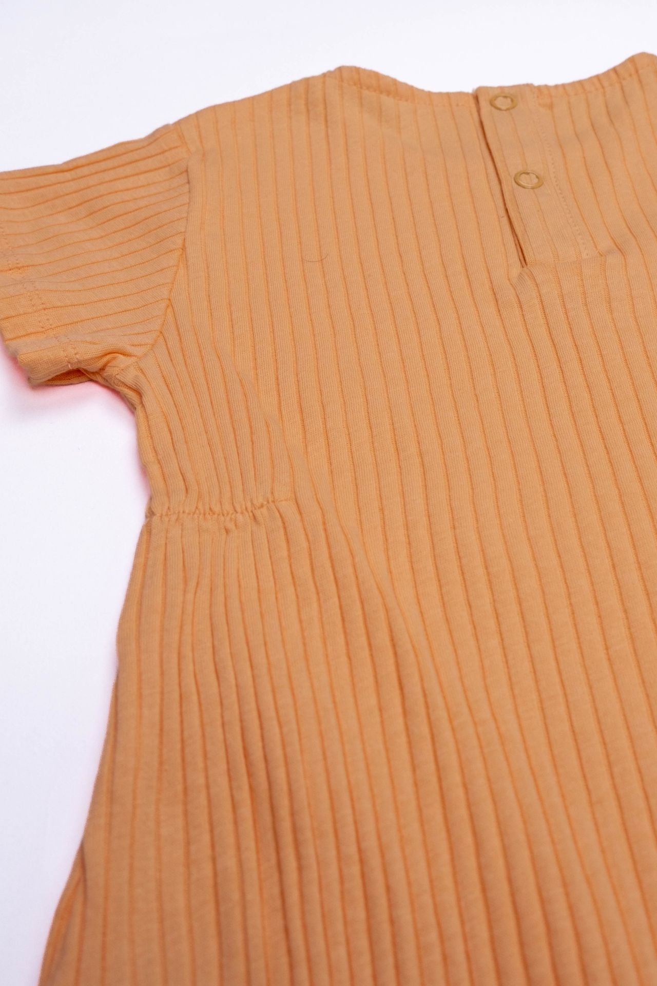 Totzee; Fitilli Belden Büzgülü Tulum Somon; Ribbed Gathered Waist Baby Romper Salmon