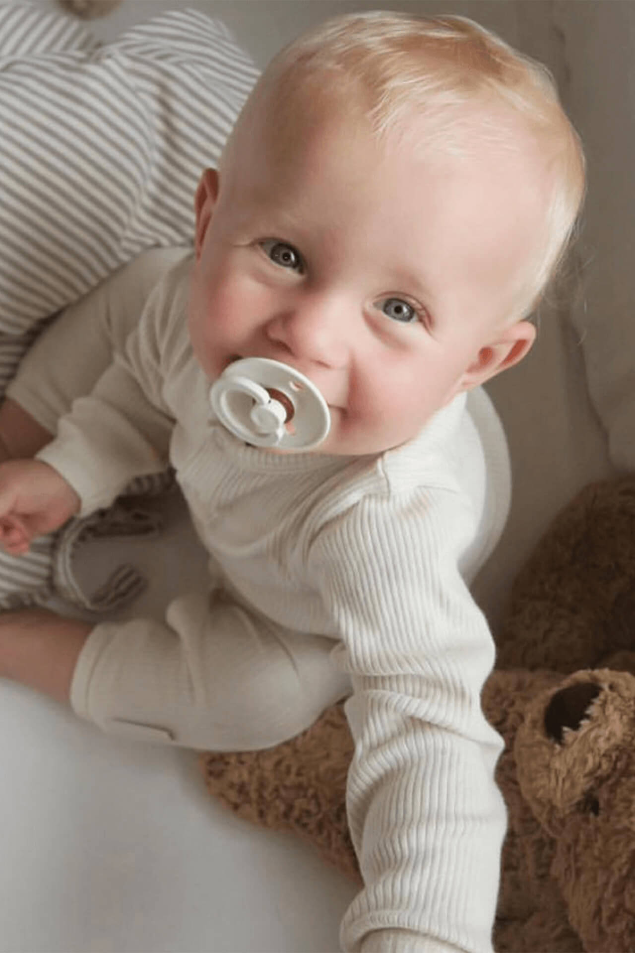Totzee - Bibs Colour Kauçuk Emzik Ivory 0 - 6 ay, 6 - 18 .ay, bibs, bibs türkiye, Emzik, erkek bebek, ivory, kız bebek, unisex